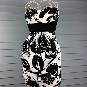 Speechless Strapless Dress Black & White Size 7